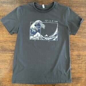 Pam Pling Japanese Japan Wave Ocean Pythagorean Theorem T Shirt Sz M NWOT